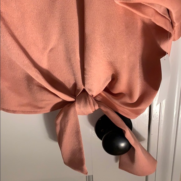 Silky Pink Rose Colored Blouse - Picture 3 of 5